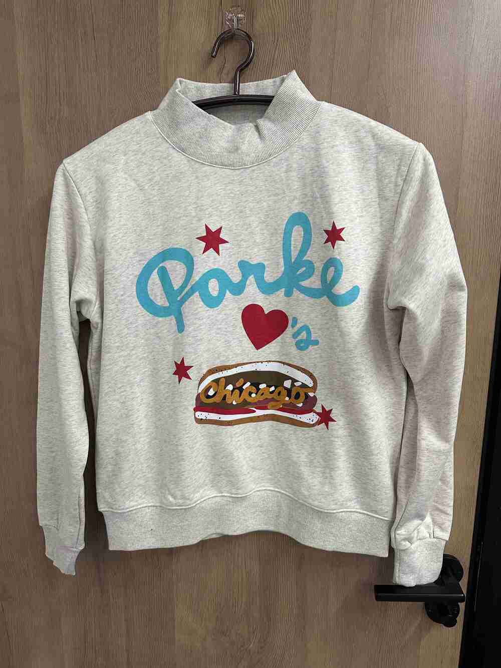 Parke Loves Chicago Graphic Mock Neck Sweatshirt